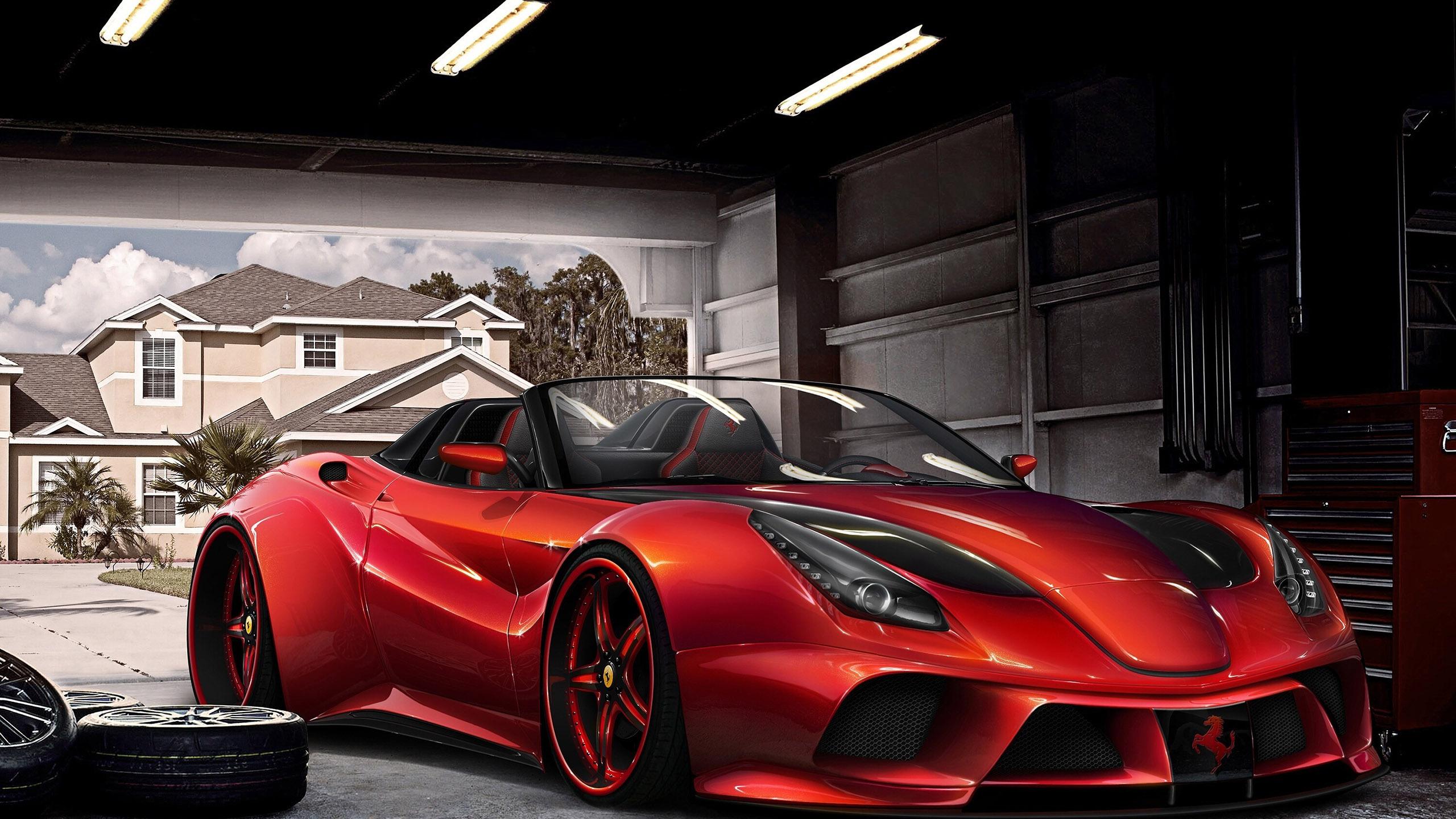 Hd Ferrari F12 Berlinetta In The Garage Wallpaper - House - HD Wallpaper 