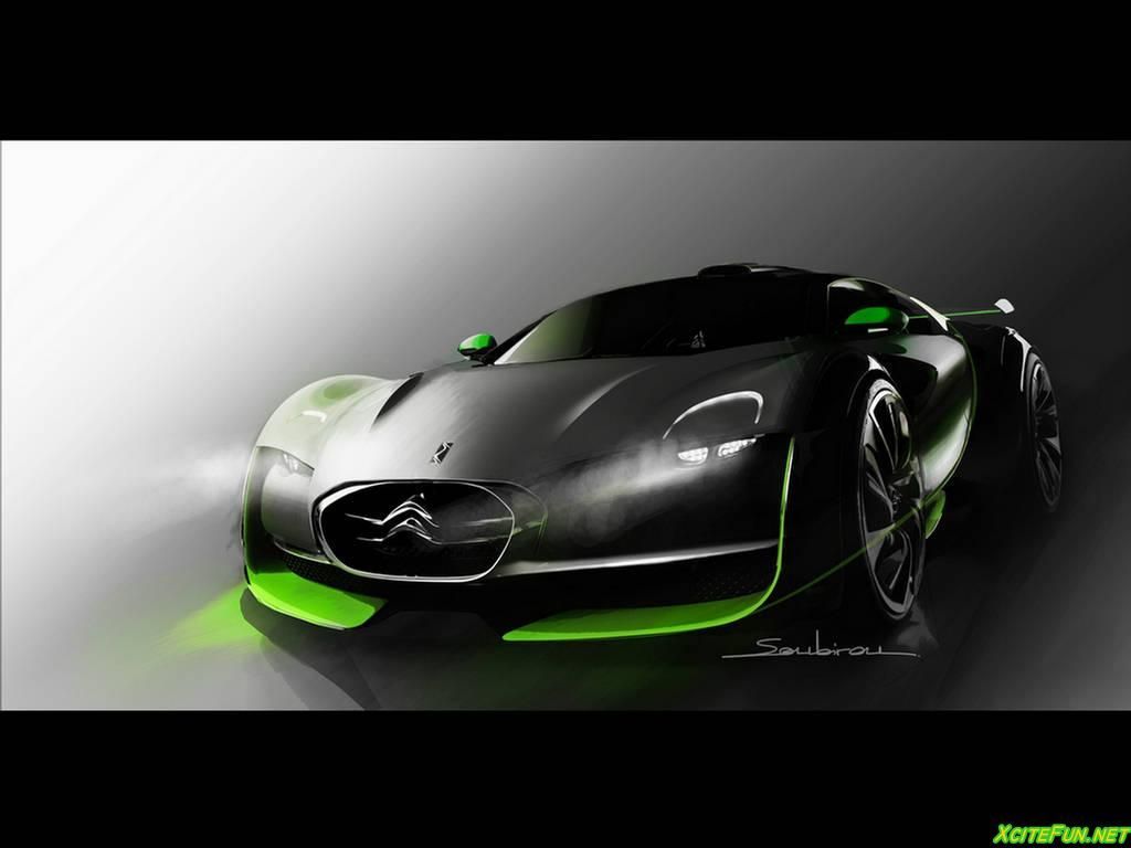 Best Car Backgrounds - Green Citroen Survolt - HD Wallpaper 