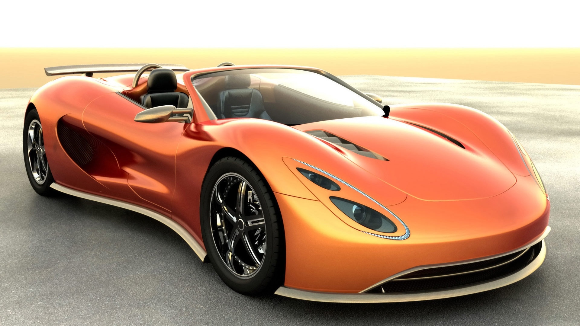 Orange Sport Car - HD Wallpaper 