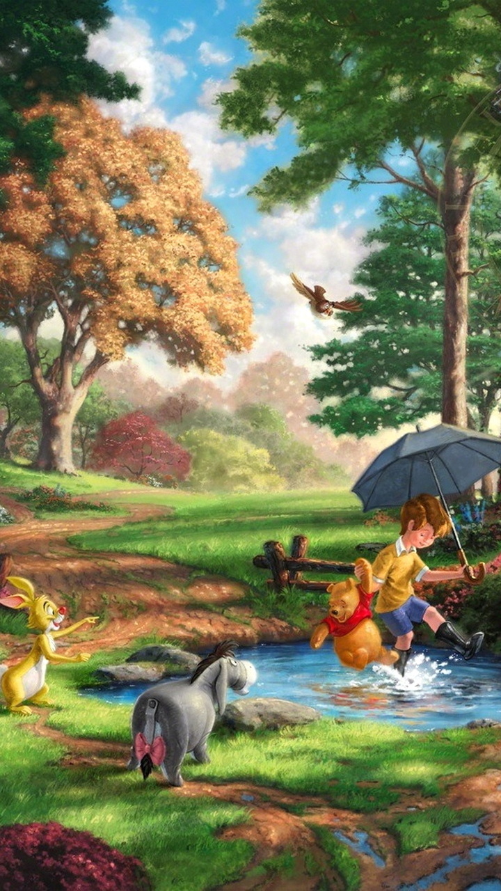 The Disney Dreams Collection, 50 Th Anniversary, Winnie - Thomas Kinkade Disney Winnie - HD Wallpaper 
