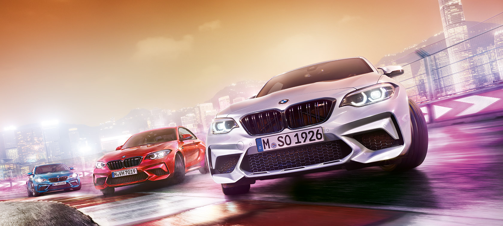 Three Bmw M2 Competition Drifting On Race Track In - Bmw M2 Competition 4k - HD Wallpaper 