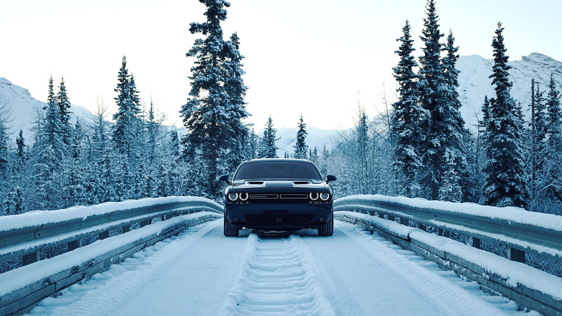 Dodge Challenger Winter - HD Wallpaper 