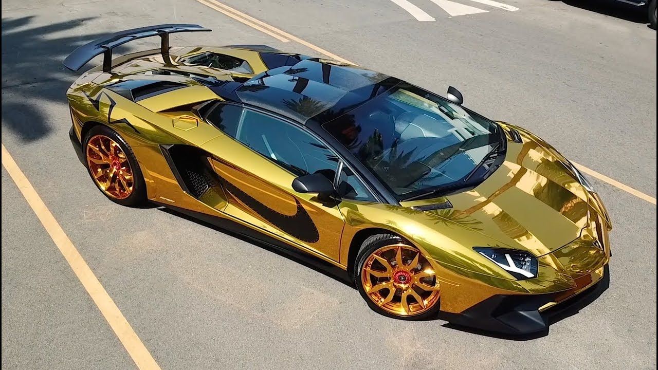 Chris Brown Gold Lambo - HD Wallpaper 