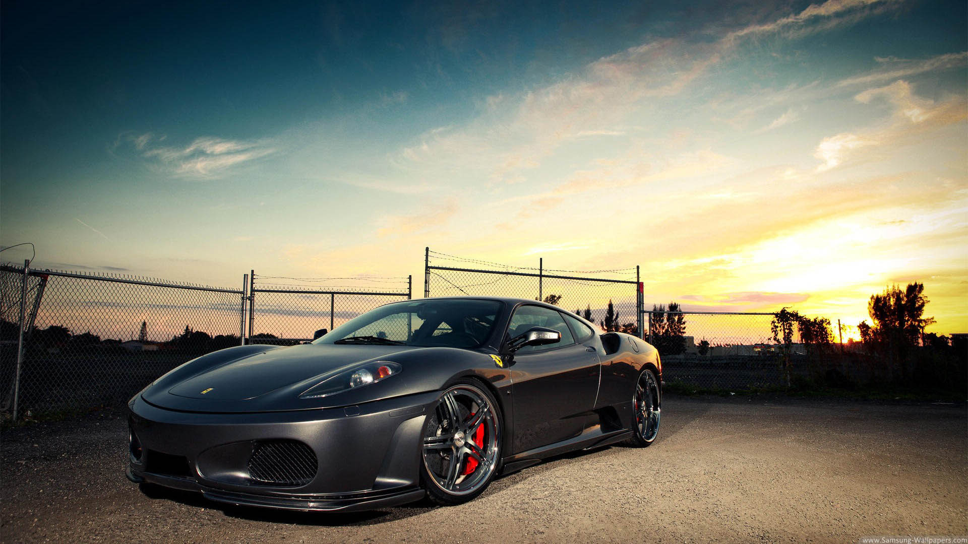 Ferrari Black On The Road - HD Wallpaper 