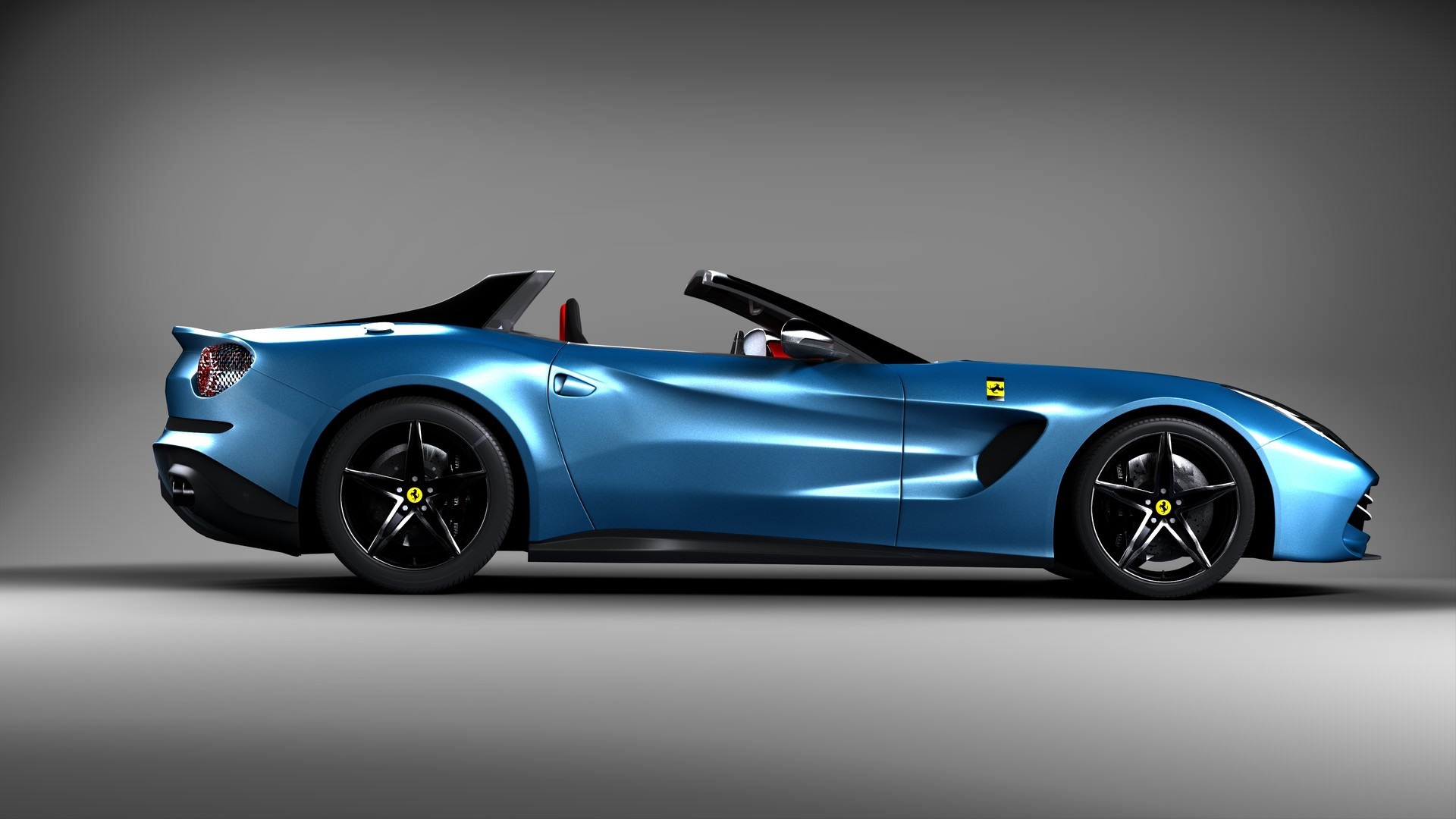 Wallpaper Ferrari Blue Car Side View, Sports Car - Expensive Cars Side View - HD Wallpaper 