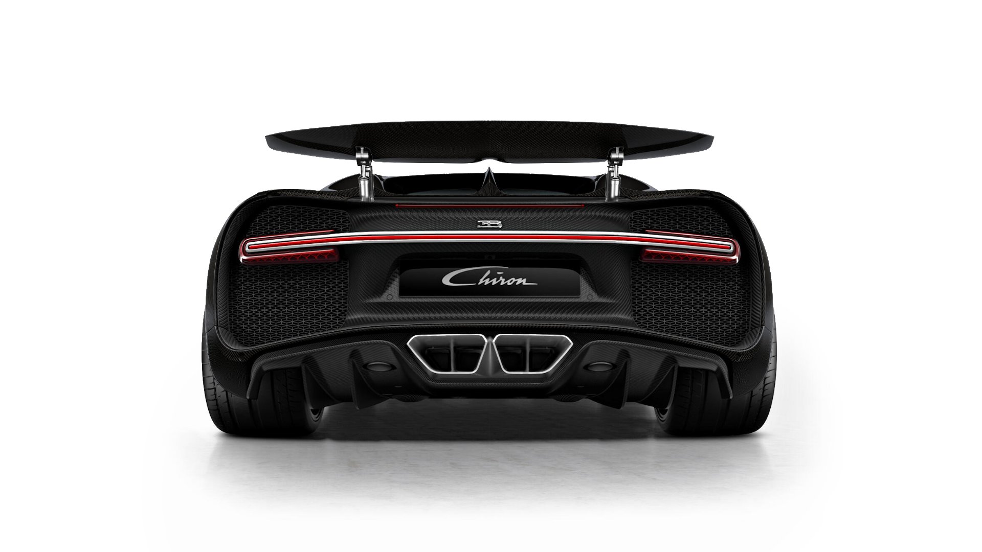 Bugatti Chiron Nocturne Italianred Rear Wing - Bugatti Chiron Exhaust System - HD Wallpaper 