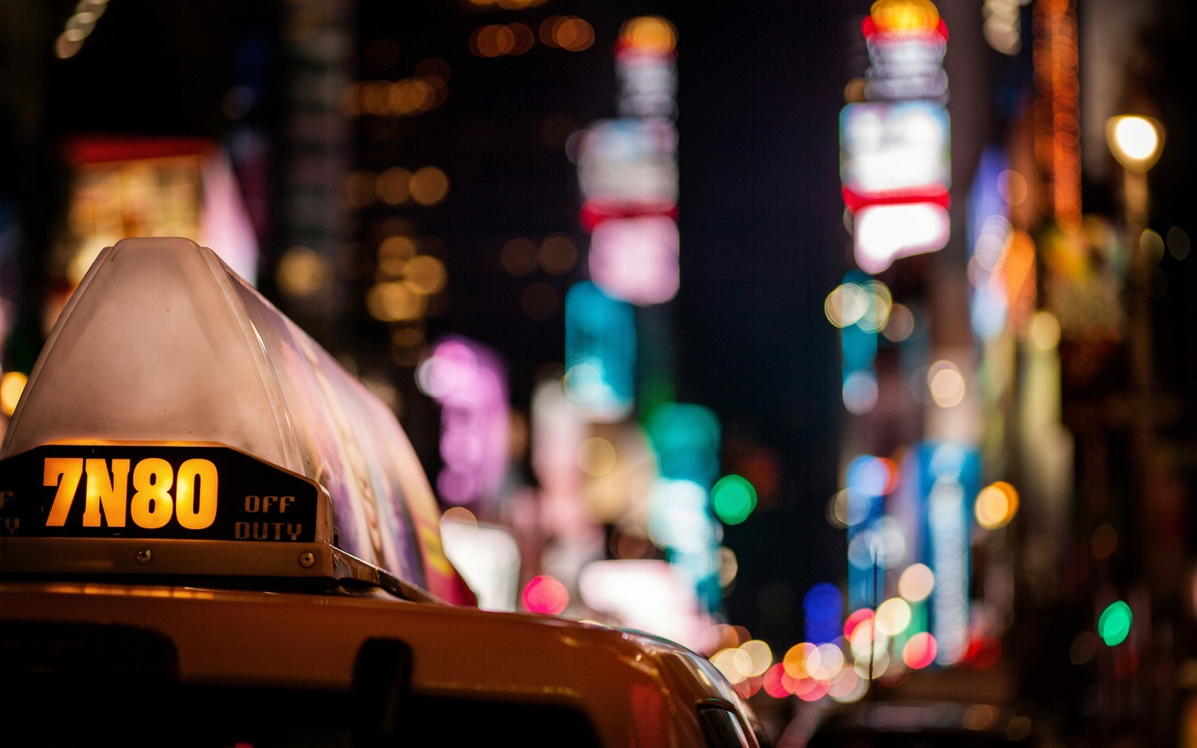 New York City Taxi Lights - HD Wallpaper 