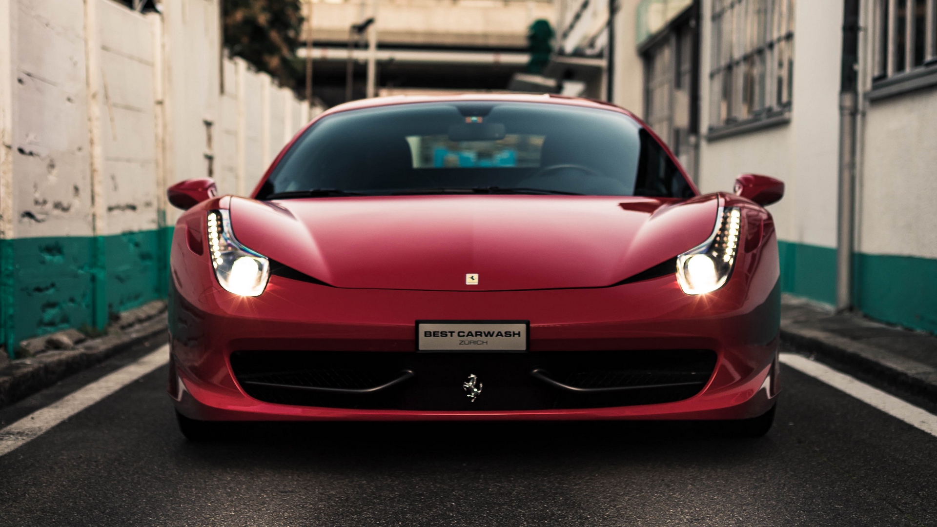 Wallpaper Ferrari, Sports Car, Red, Front View - Ferrari Front View - HD Wallpaper 