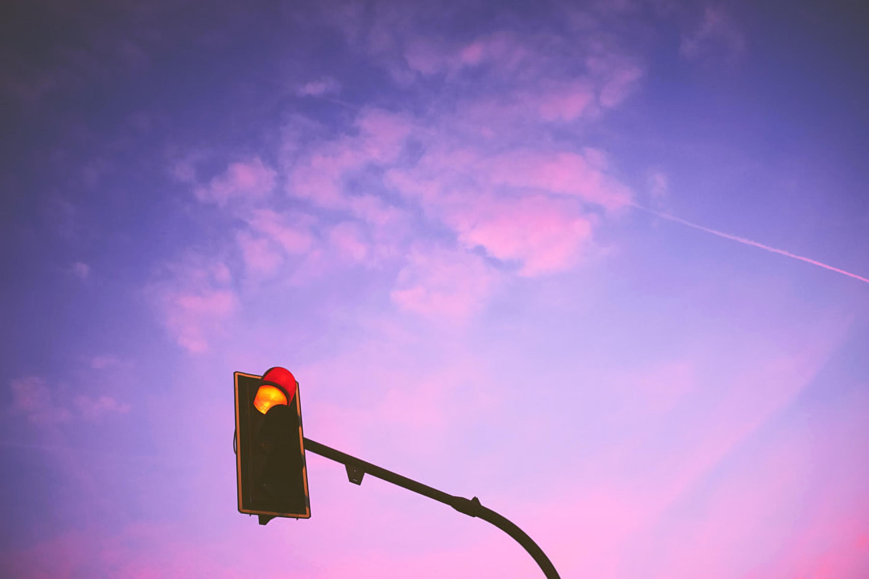 Traffic Light, Sky, Clouds, Pink - Traffic Light - HD Wallpaper 