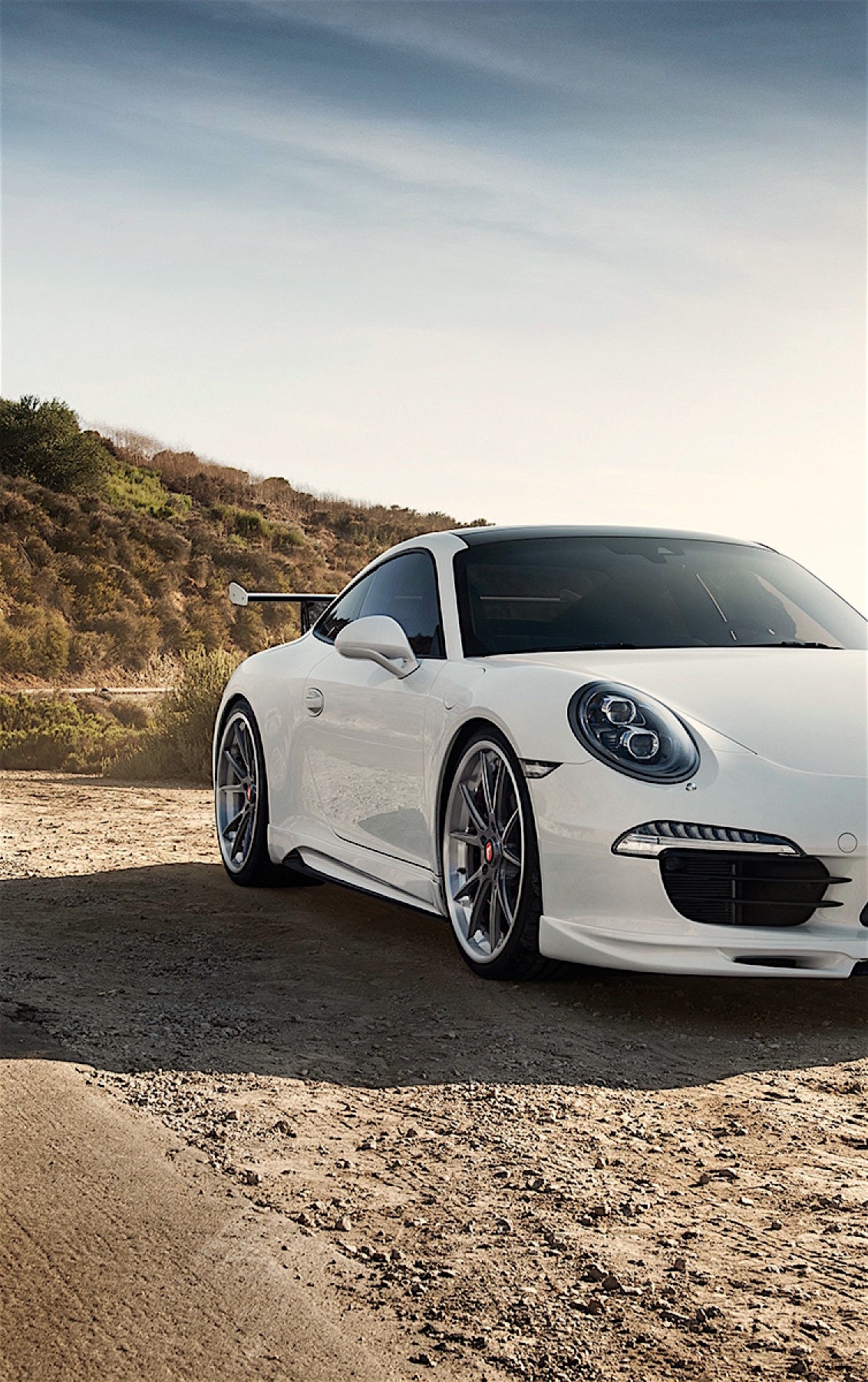 Porsche 911 White Sportscar Mountain Road Sky - Porsche Car Wallpaper For Mobile - HD Wallpaper 