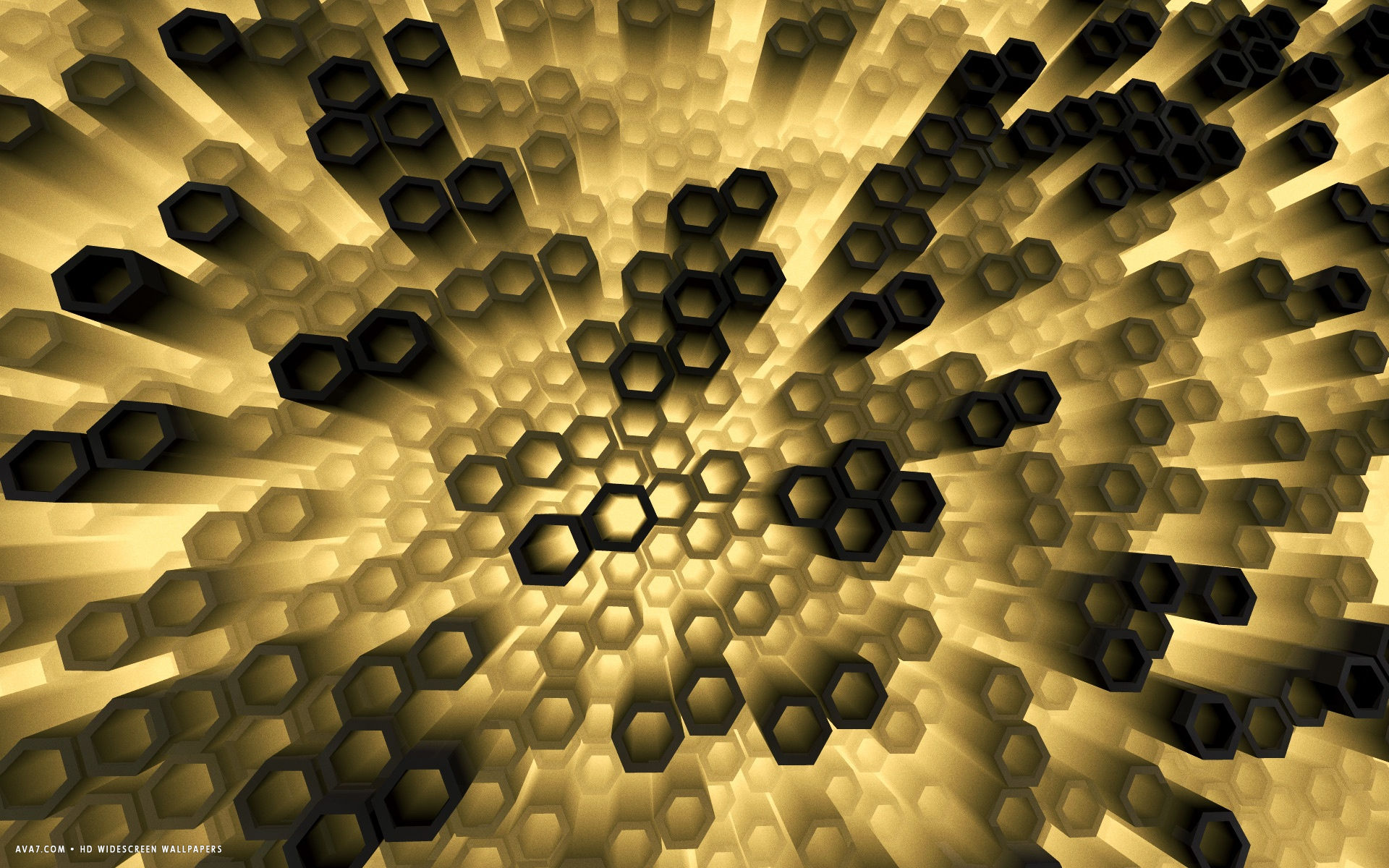 3d Hexagons Yellow Light Motion Hd Widescreen Wallpaper - 3d Wallpaper Hd Texchar - HD Wallpaper 