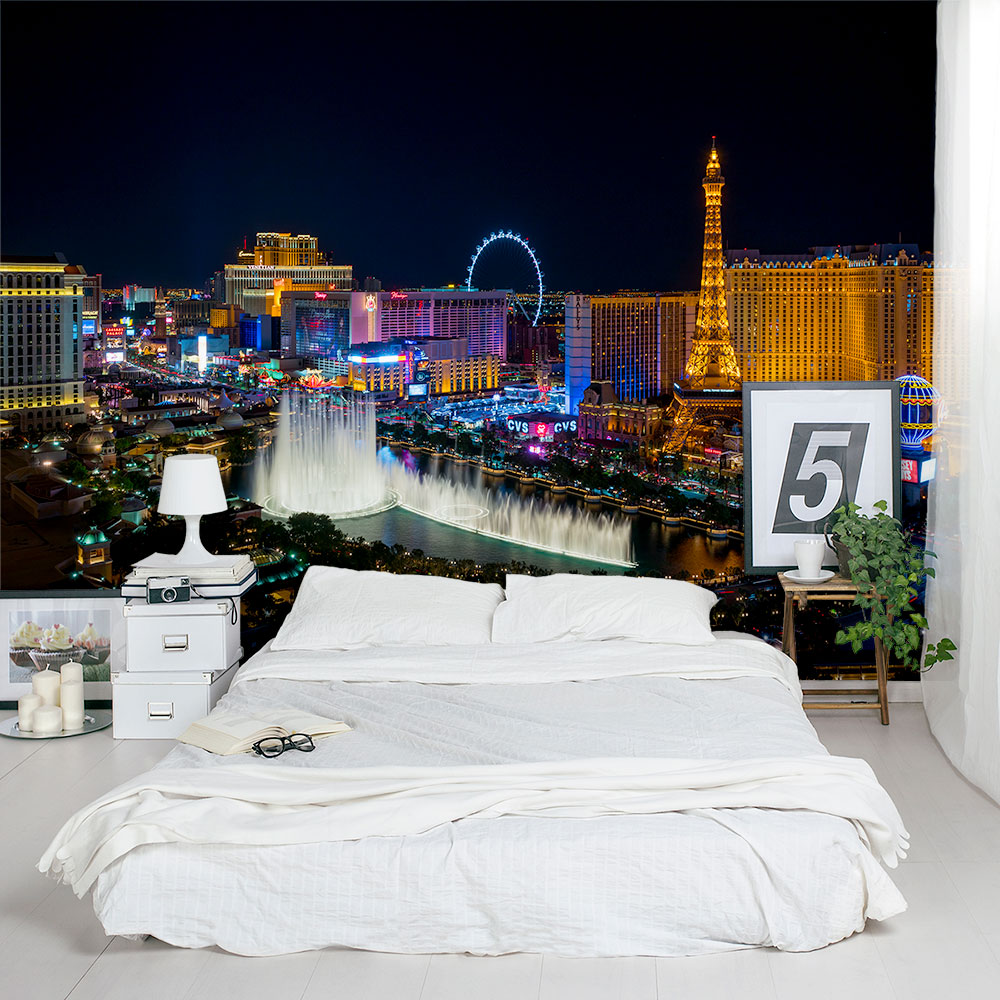 Las Vegas Strip At Night Wall Mural - Bedroom Mountain Paint Ideas - HD Wallpaper 