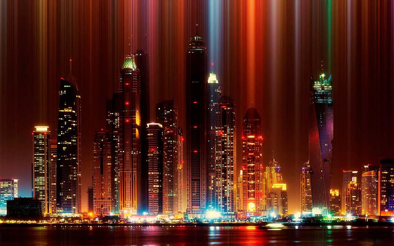 City At Night Red Light - HD Wallpaper 