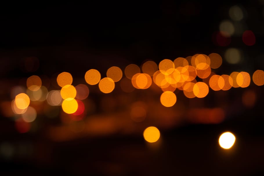 Bokeh Lights, Blur, Orange, Night, Wallpaper, Distance, - Night Bokeh Background Hd - HD Wallpaper 