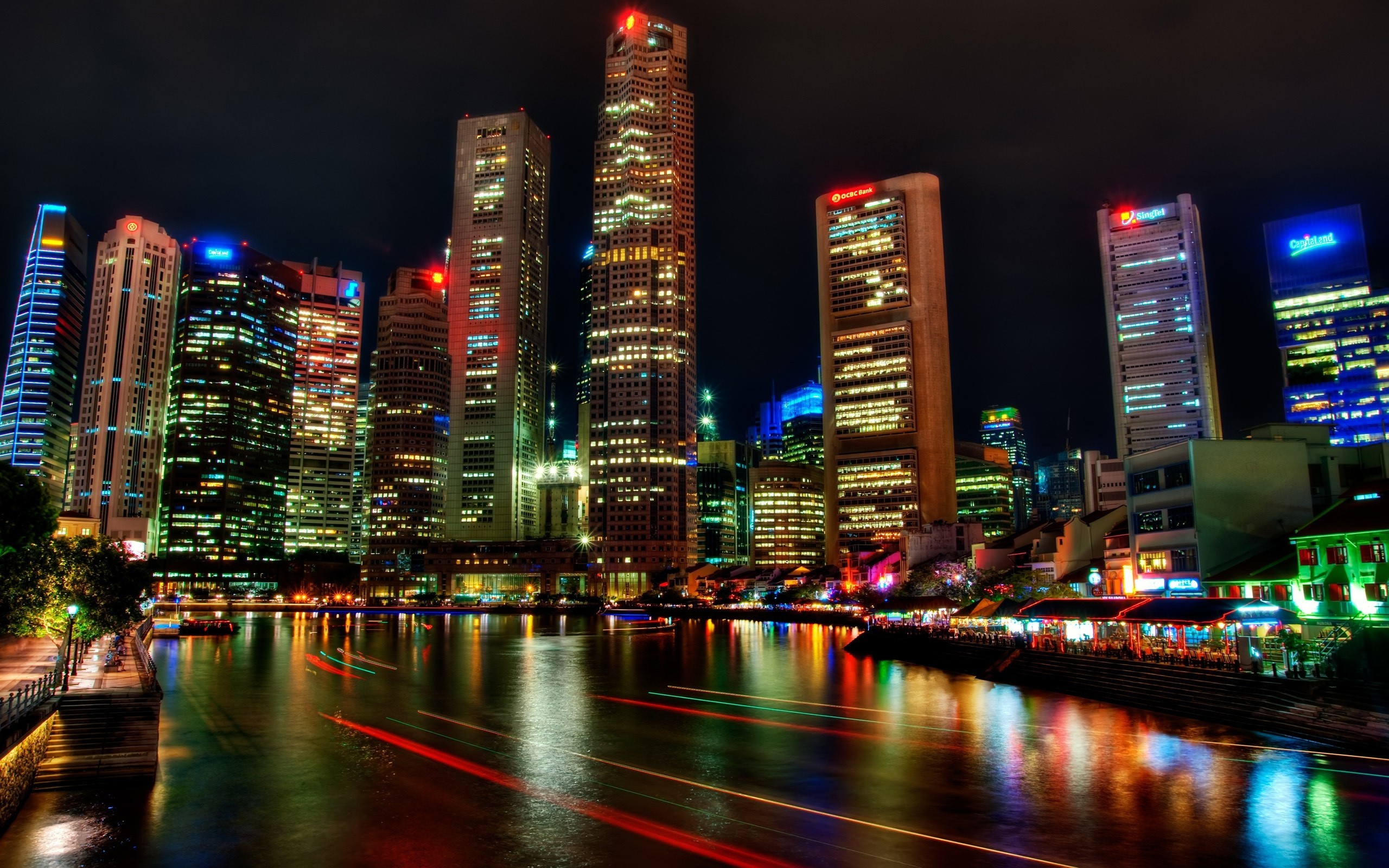 Las Vegas Wallpaper At Night Hd Background Wallpapers Singapore River 2560x1600 Wallpaper Teahub Io