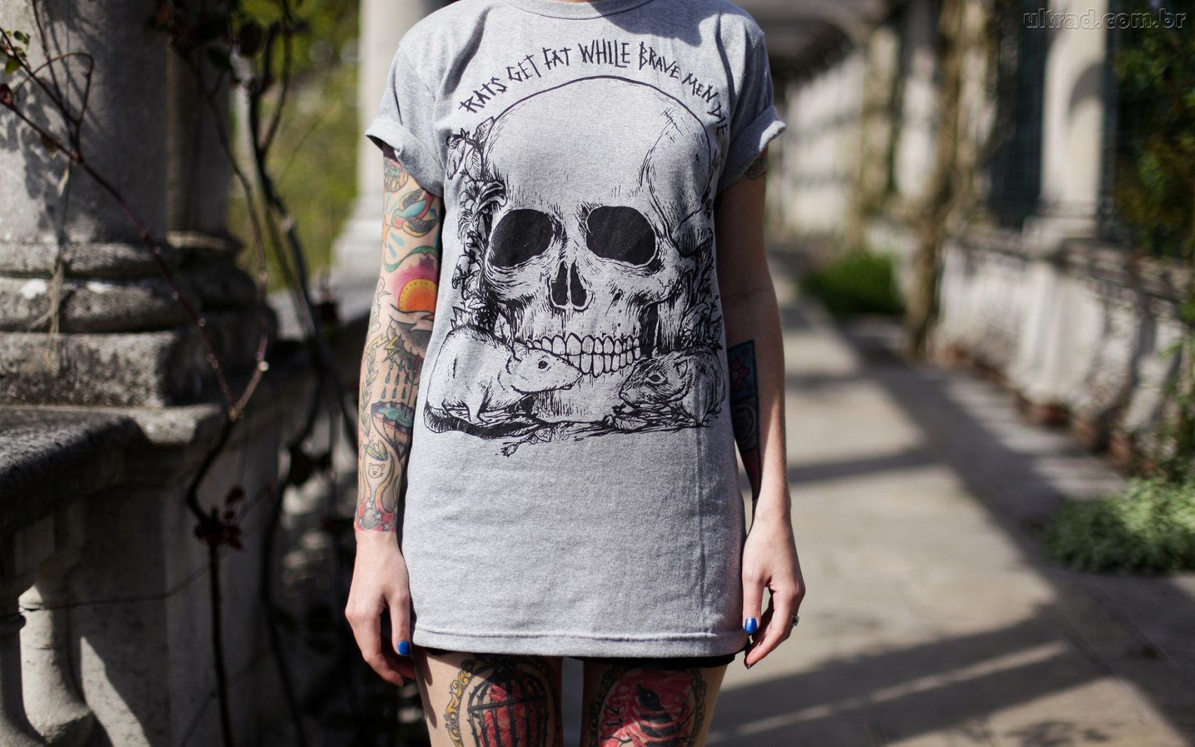 Papel De Parede De Mulheres Misticas Wallpapers Misticos - Skull Tshirt - HD Wallpaper 