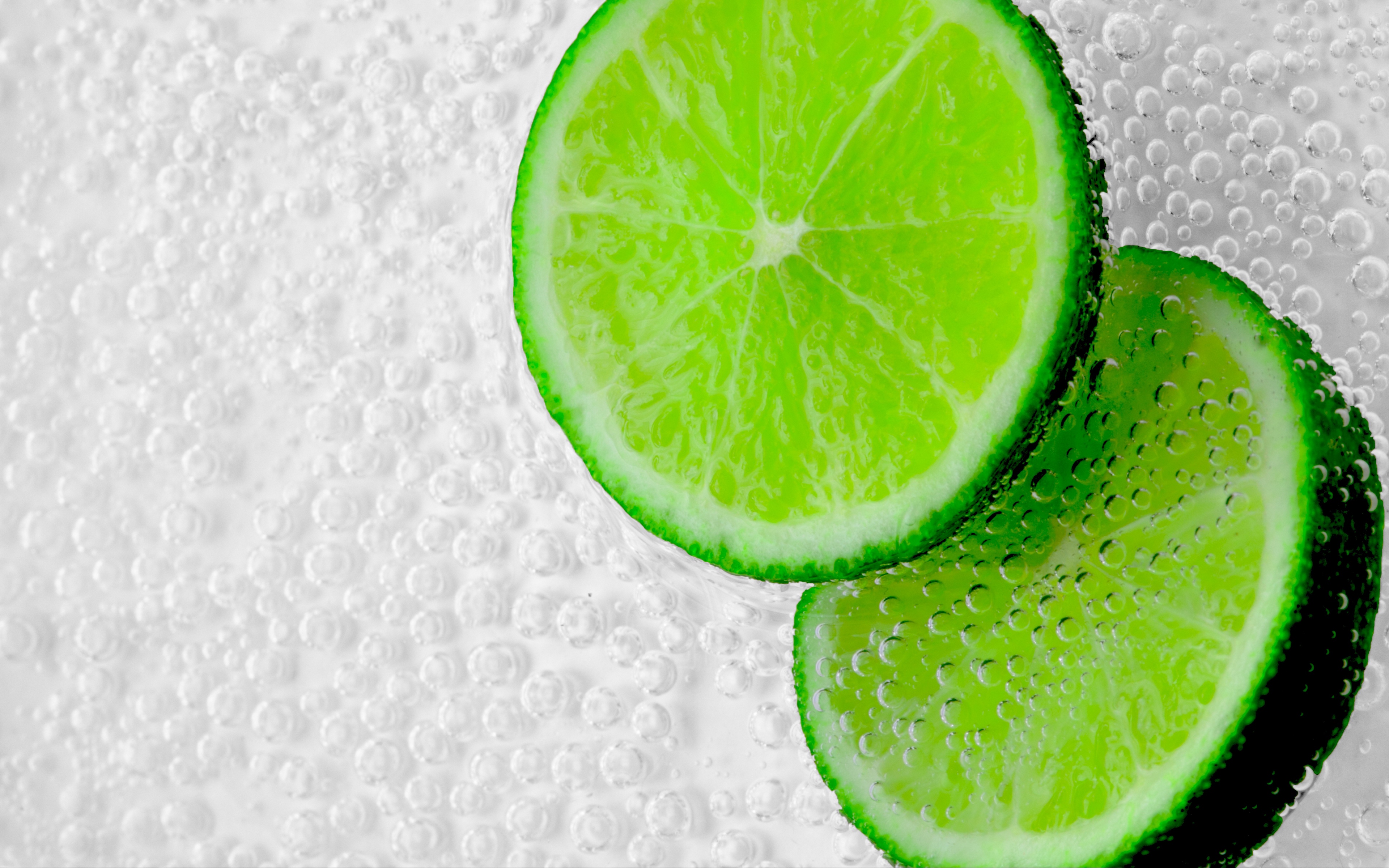 Wallpaper Lime, Slices, Bubbles - HD Wallpaper 