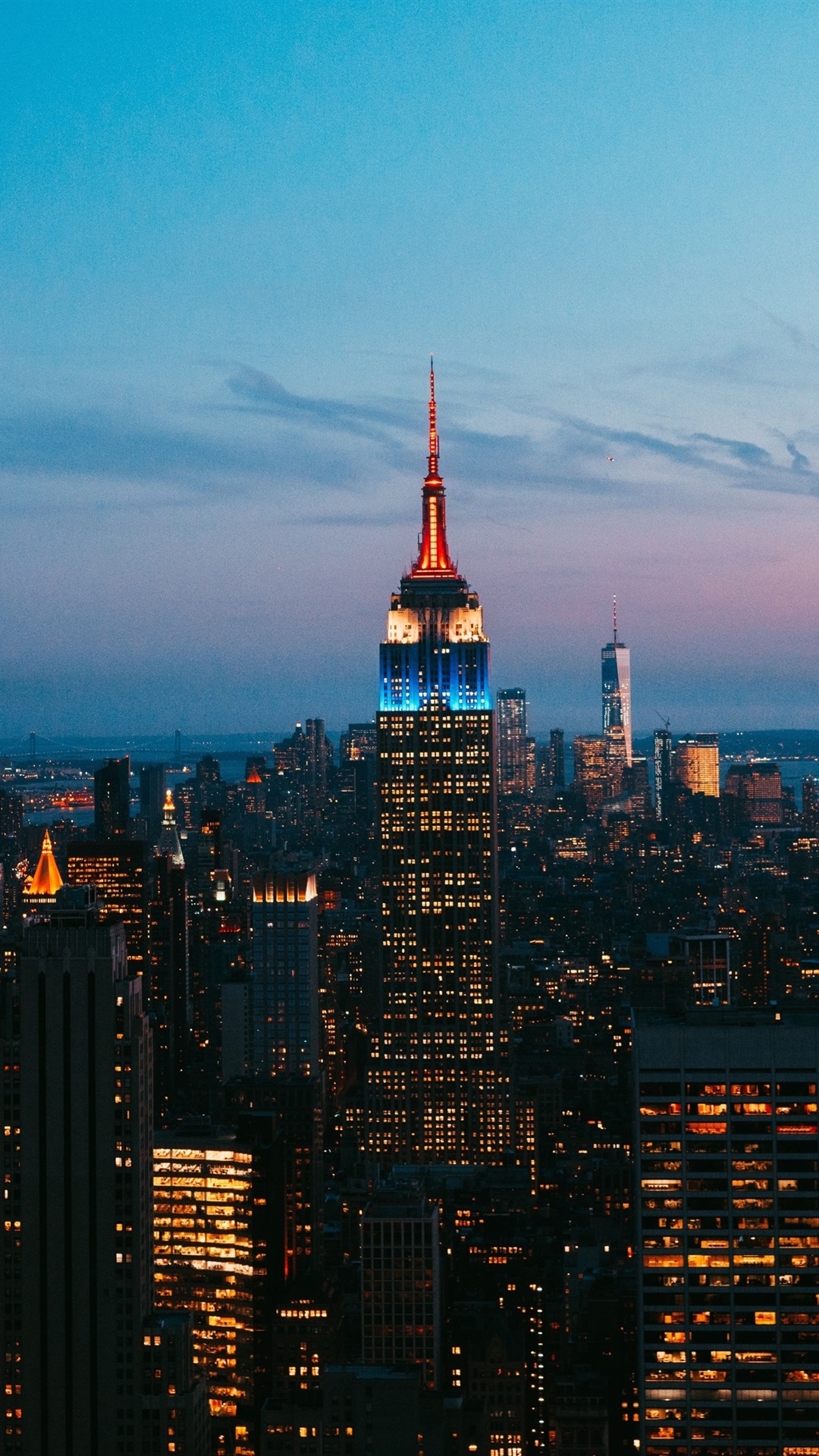 Iphone Wallpaper New York Skyscrapers City Night Night Empire State Building 1080x19 Wallpaper Teahub Io