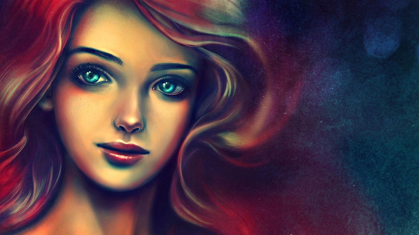 Portrait Of A Beautiful Woman-drawings Creations Hd - Beautiful Paintings Of Girls - HD Wallpaper 