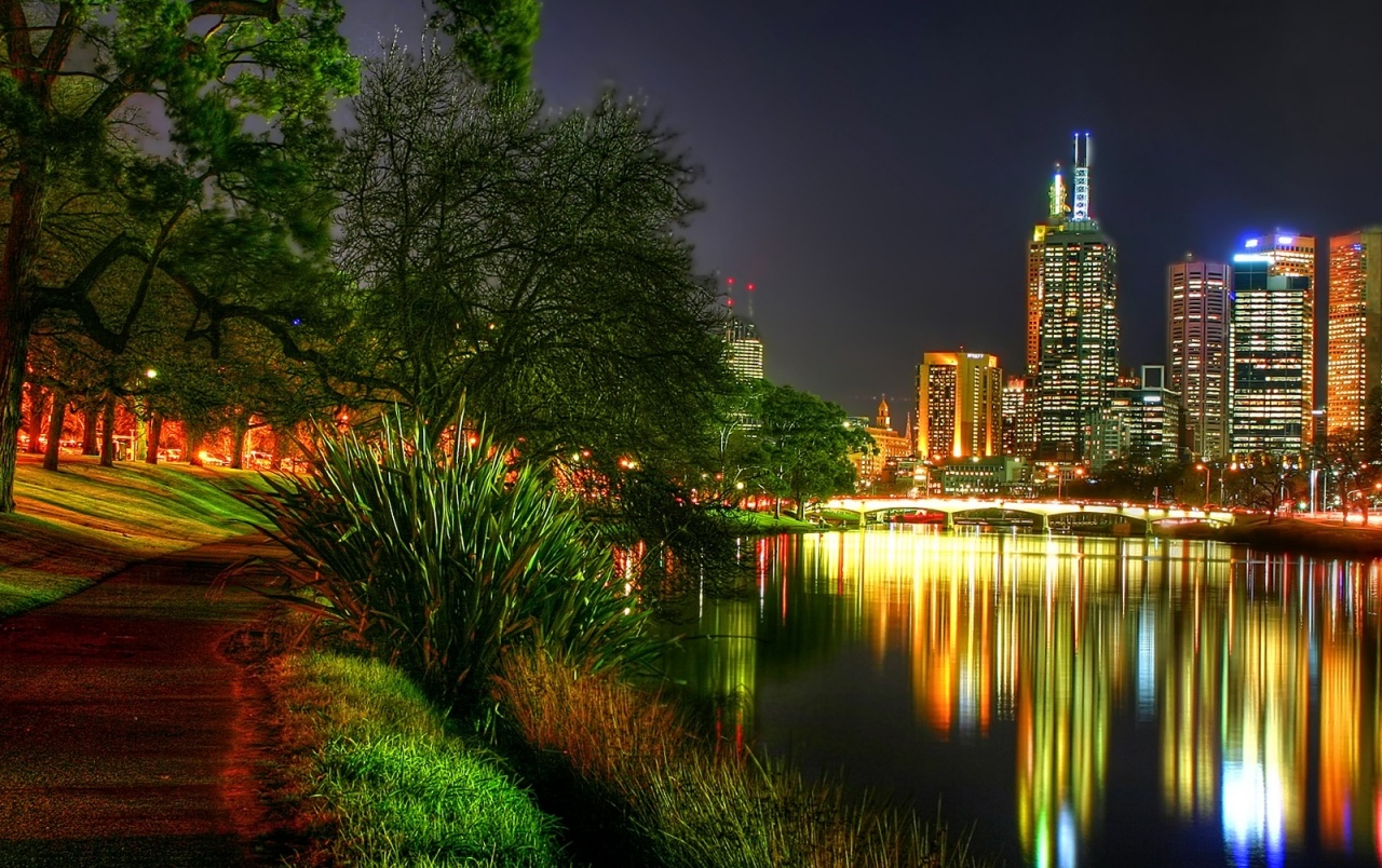 The City Night Lights Wallpapers - Australia City At Night - HD Wallpaper 