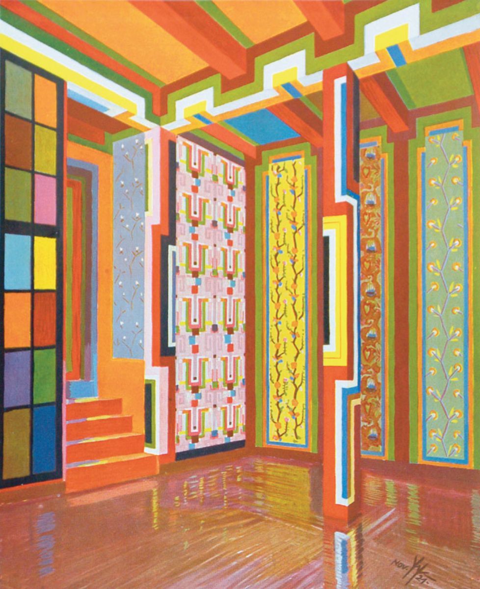 Wenzel Hablik, Design For A Wholesale Wallpaper Showroom, - Wenzel Hablik - HD Wallpaper 