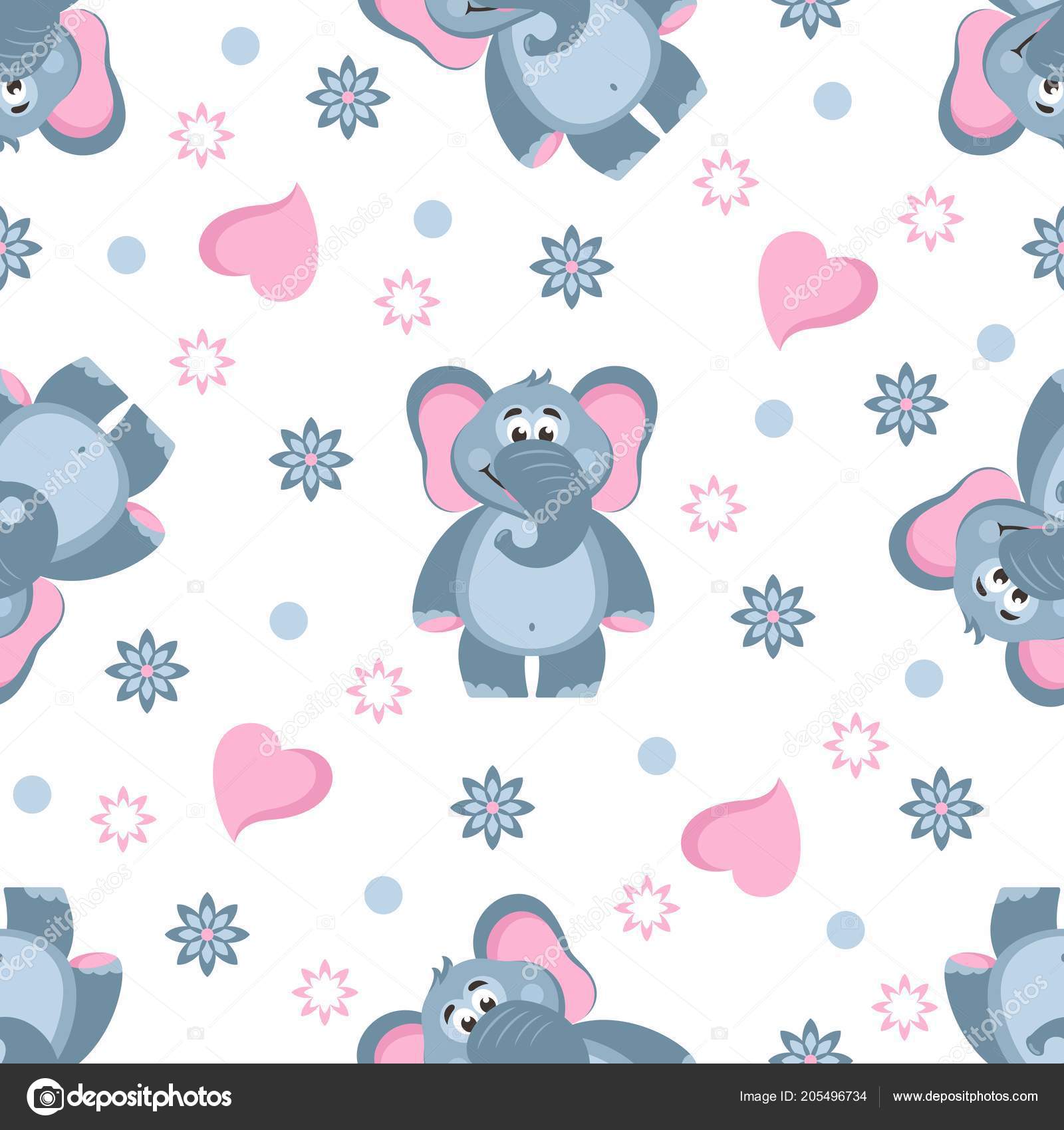 Elefantes Dibujo Con Corazones - HD Wallpaper 