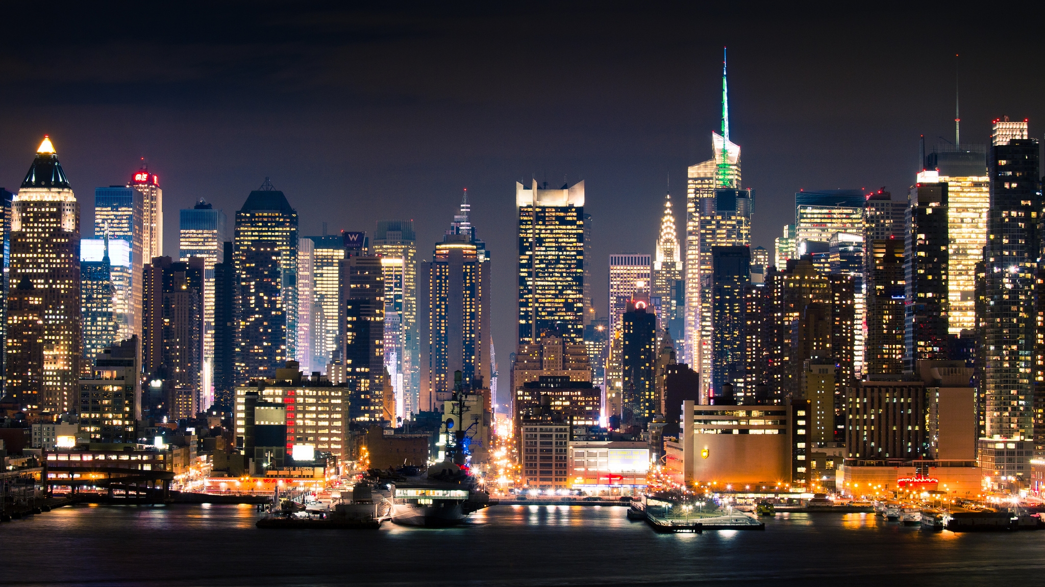 Wallpaper City, New York, Manhattan, Night - View Of New York - HD Wallpaper 