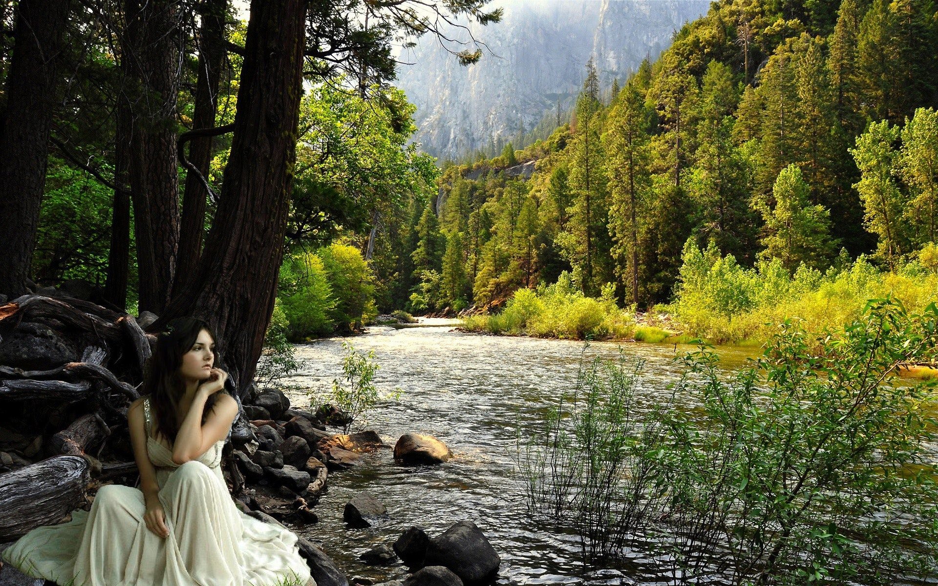 Beautiful Sad Nature With Pretty Girl - Nature Is The Best Medicine - HD Wallpaper 