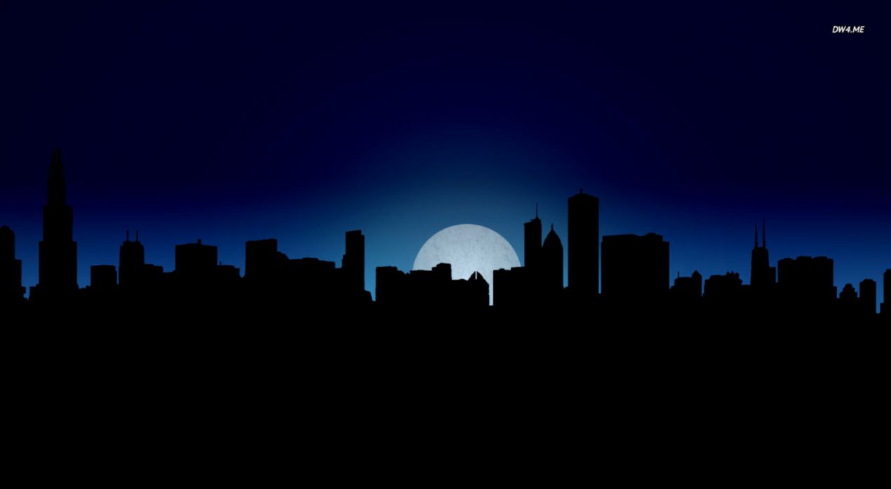 Chicago Skyline At Night Wallpaper Vector Wallpapers - Dark Cartoon City  Background - 1270x698 Wallpaper 