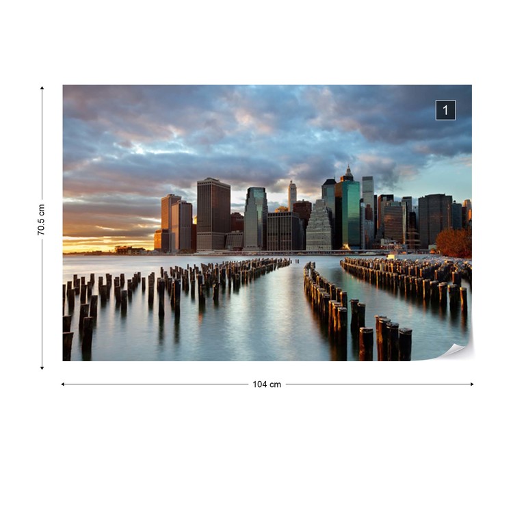 Nyc Skyline Wallpaper Mural - HD Wallpaper 