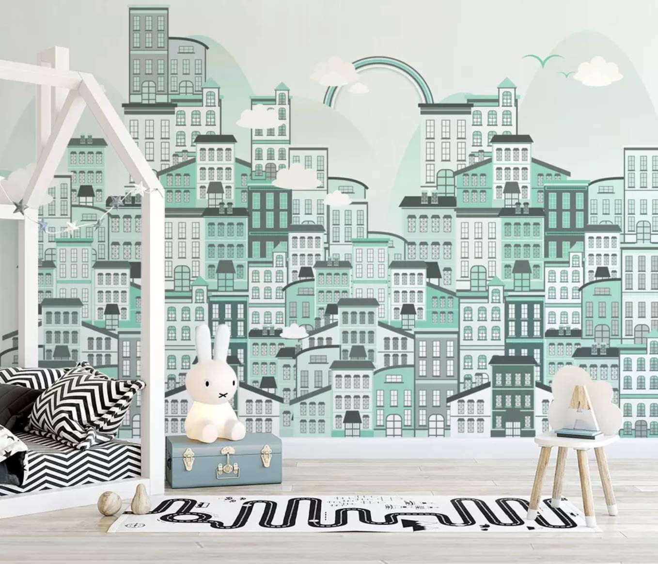 City Wall Mural - HD Wallpaper 