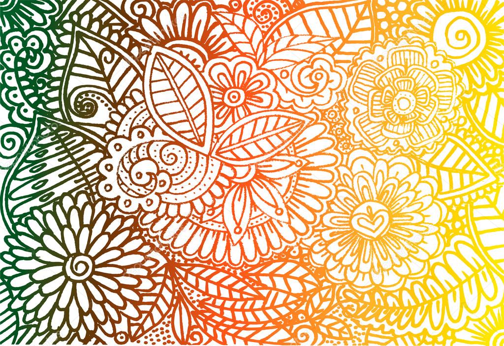 Rainbow Floral Design - HD Wallpaper 