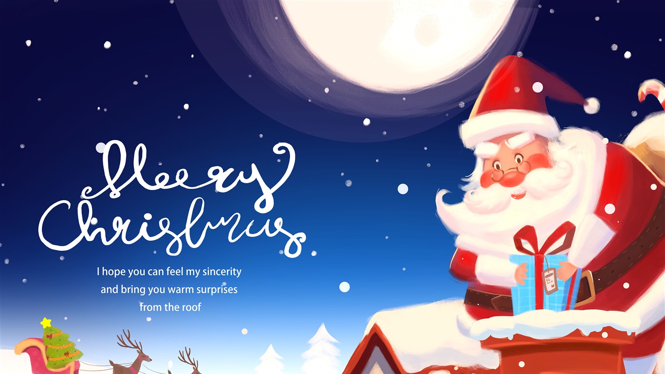 Feliz Natal, 2019, Desenhos Animados, Papai Noel - Santa Merry Christmas Hd - HD Wallpaper 