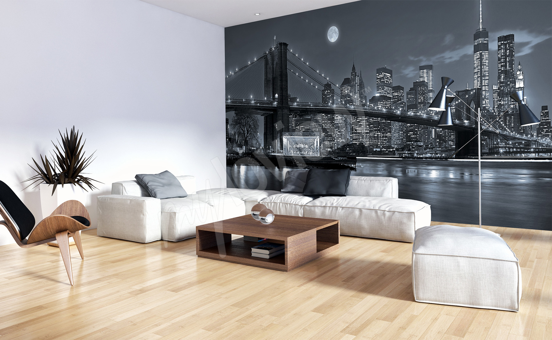 New York Panoramic Wall Mural - Carta Da Parati New York - HD Wallpaper 