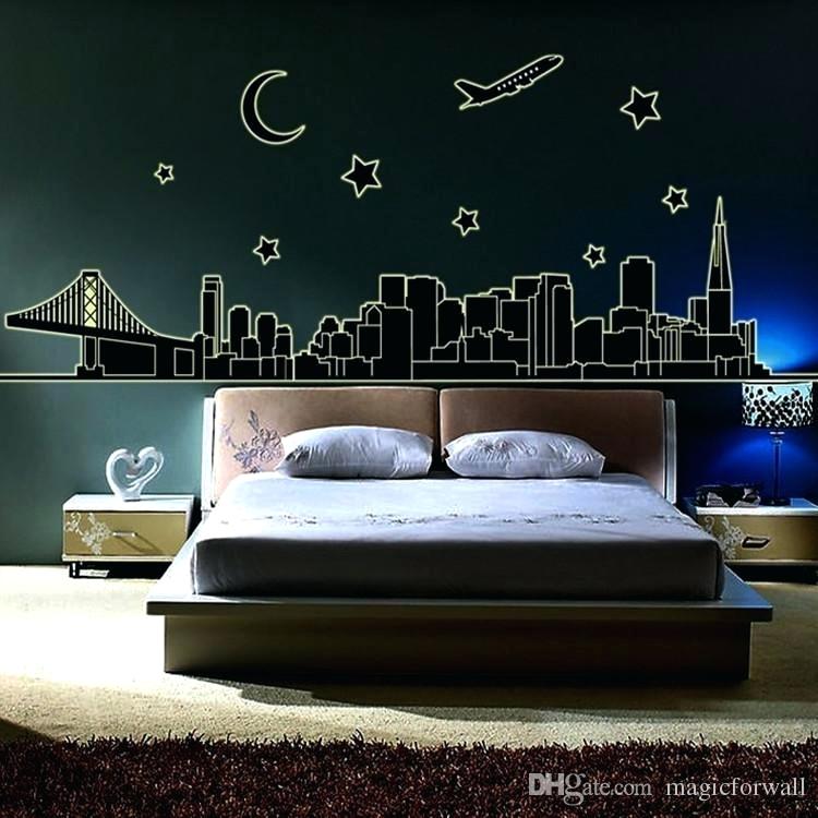 Nyc Skyline Wall Decal Glow In The Dark New Skyline - Glow In The Dark Sticker Wall - HD Wallpaper 