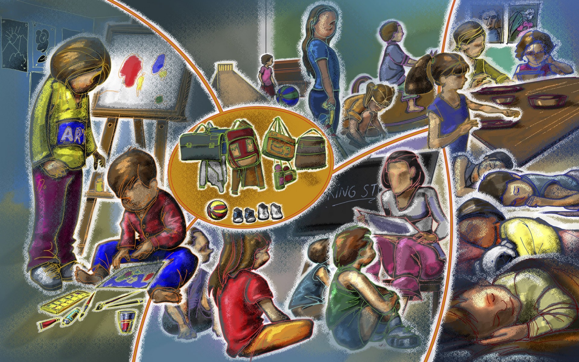 Mundo Dos Desenhos Animados Widescreen 1 05 Papel De - Drawings For Kids - HD Wallpaper 