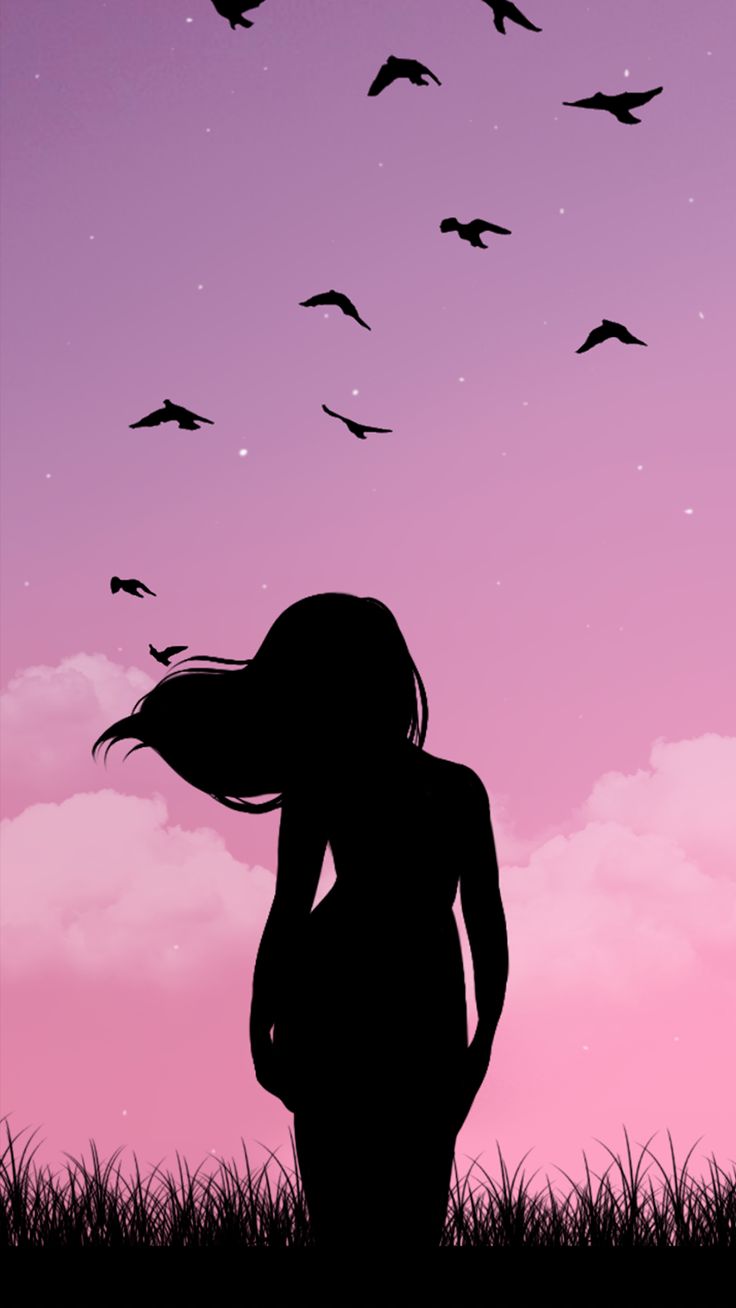 Wallpaper Meninas E Pássaros By Gocase - Girl And The Bird Wallpaper #gocase - HD Wallpaper 