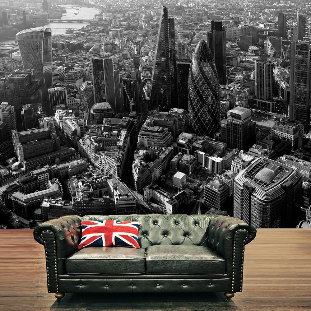 Black And White Mural Wall - HD Wallpaper 