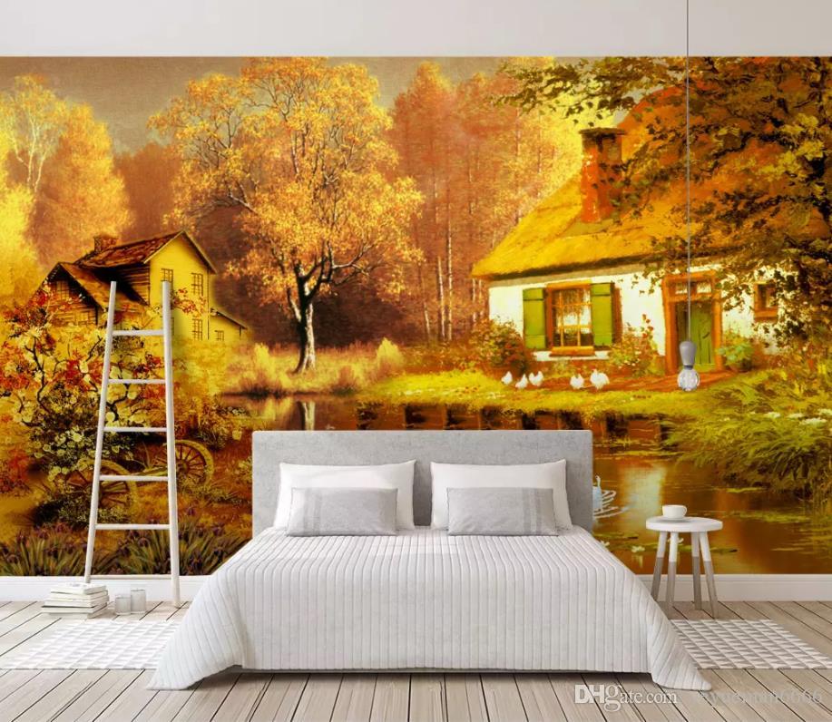 Aesthetic Yellow Wall Bedroom - HD Wallpaper 