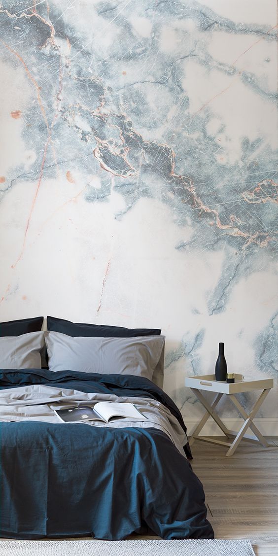 Marble Accent Wall Bedroom - HD Wallpaper 