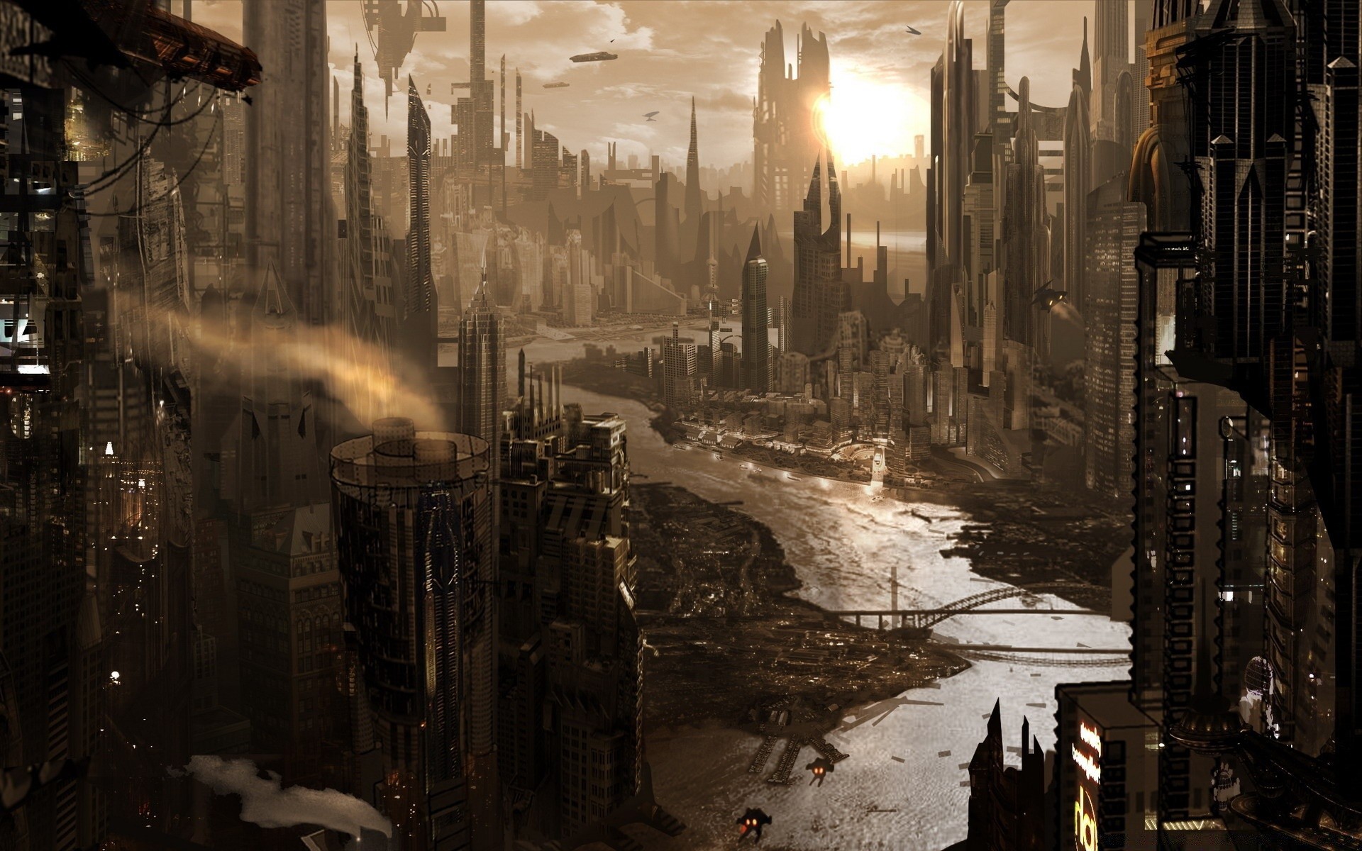 Fantasy Street City Winter Light Snow Architecture - World After Life Hd - HD Wallpaper 