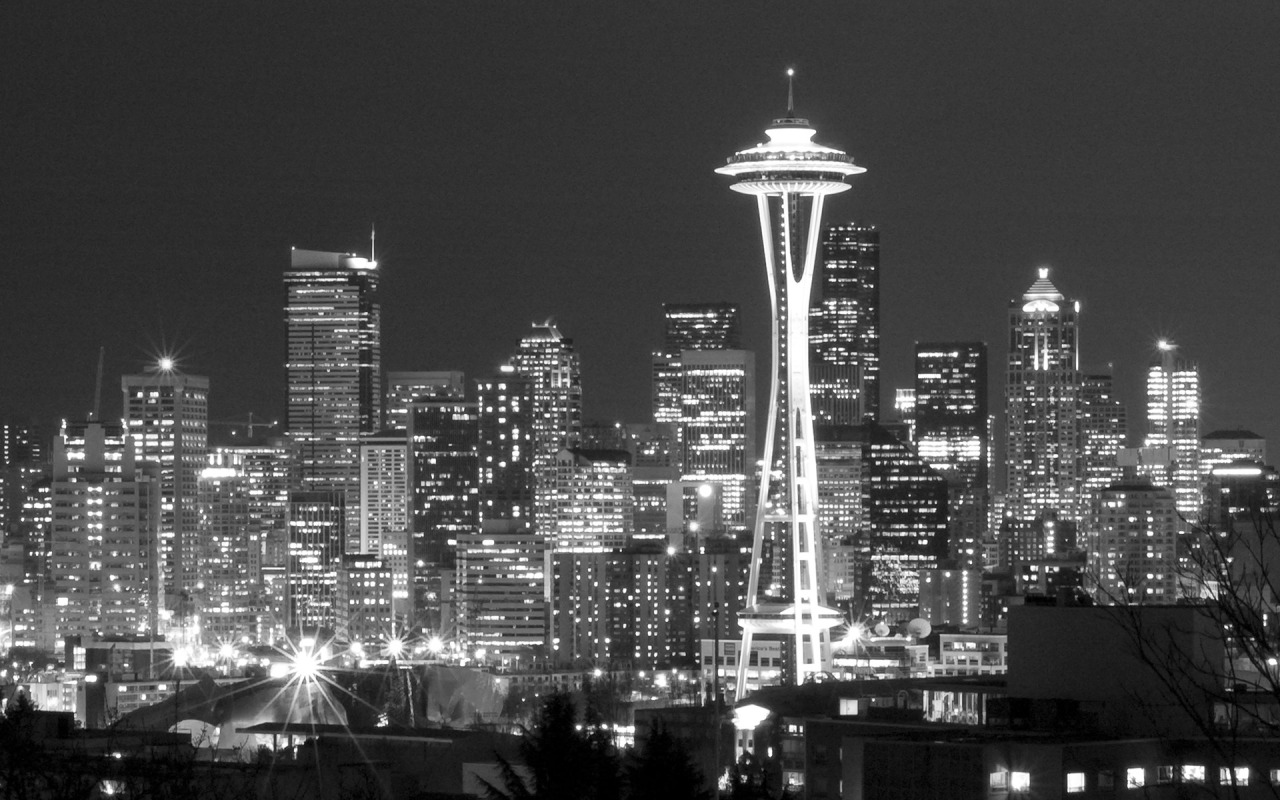 Cityscape Wallpaper Black And White - HD Wallpaper 