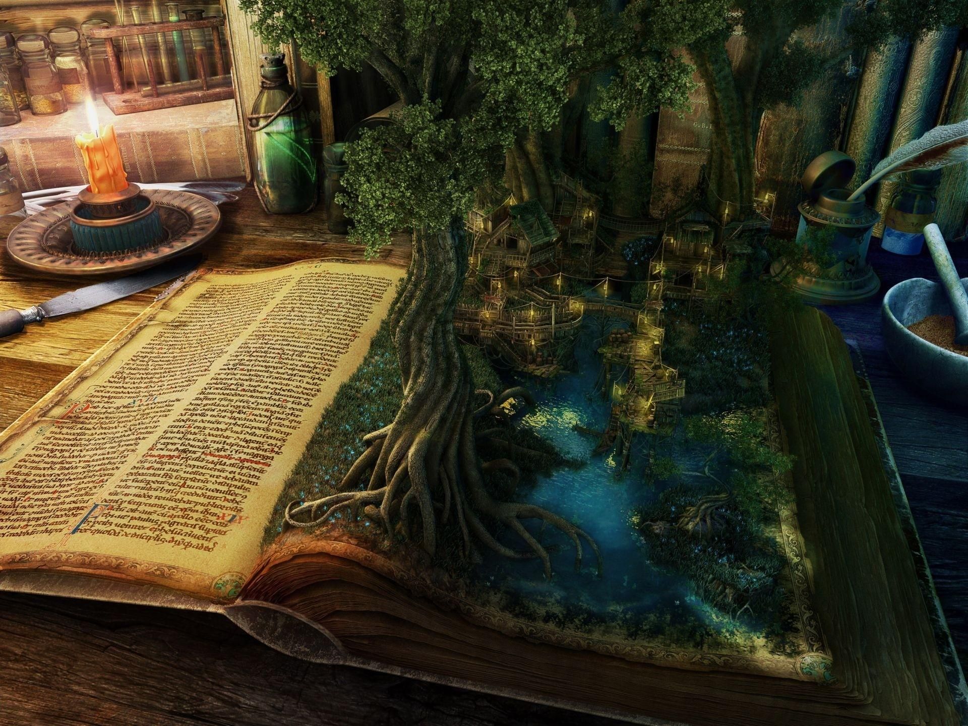 Fantasy Art Books - HD Wallpaper 