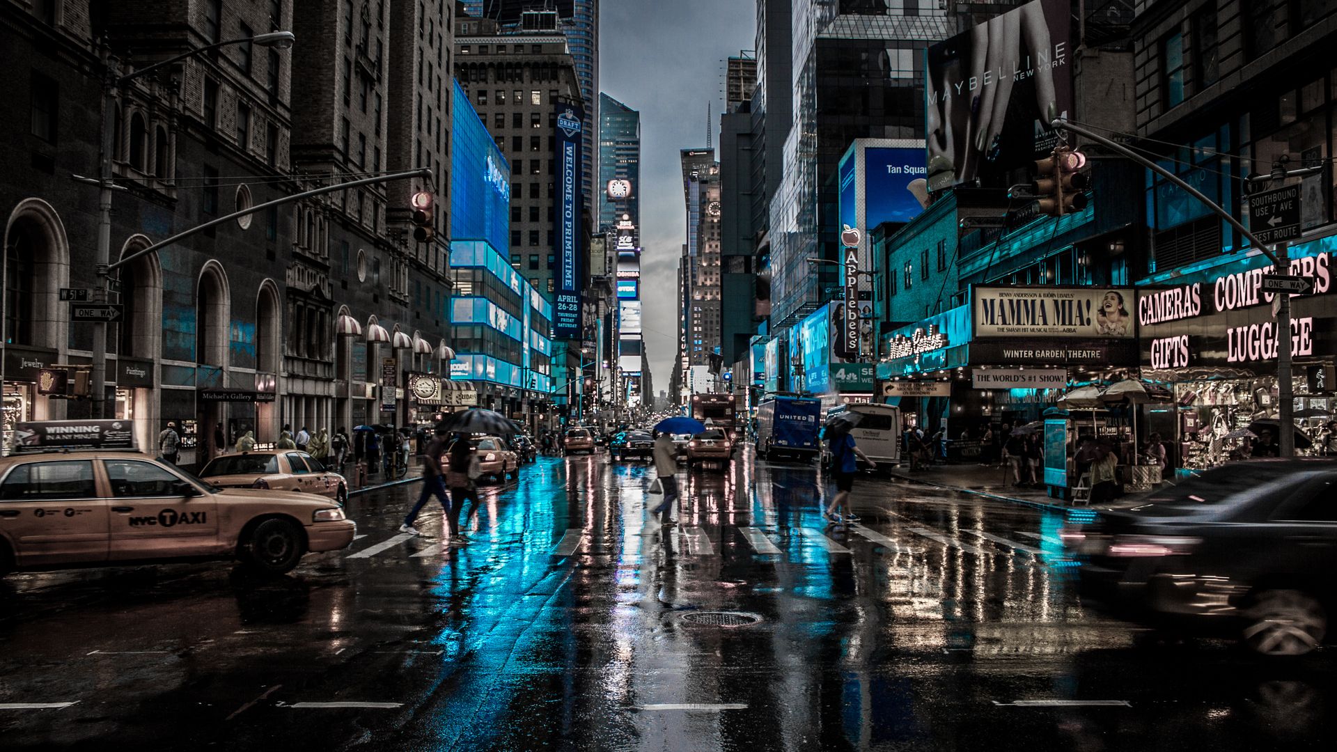Night City Road View New York 19x1080 Wallpaper Teahub Io