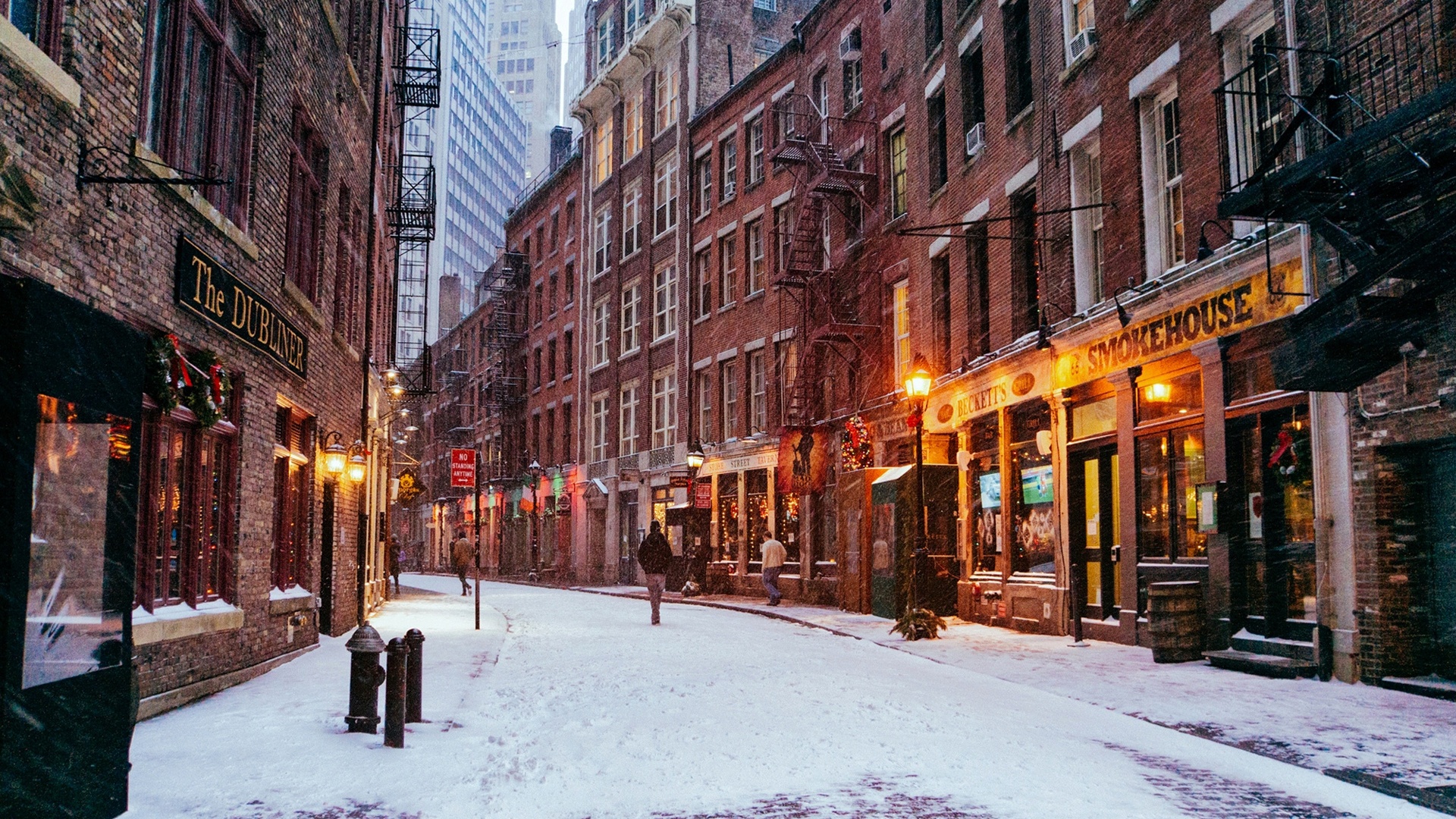 New York Night Winter - HD Wallpaper 