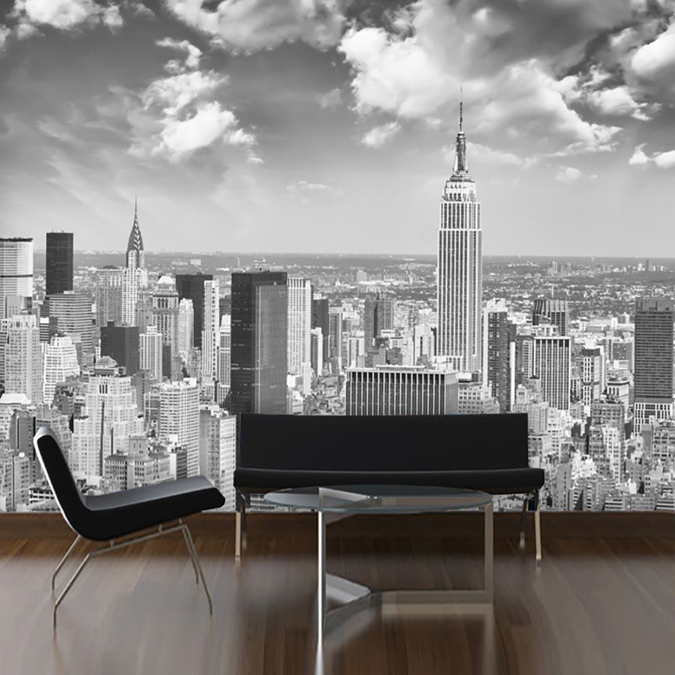 3d Mural Custom Wallpaper New York Black White City - City Wallpapers For Home - HD Wallpaper 