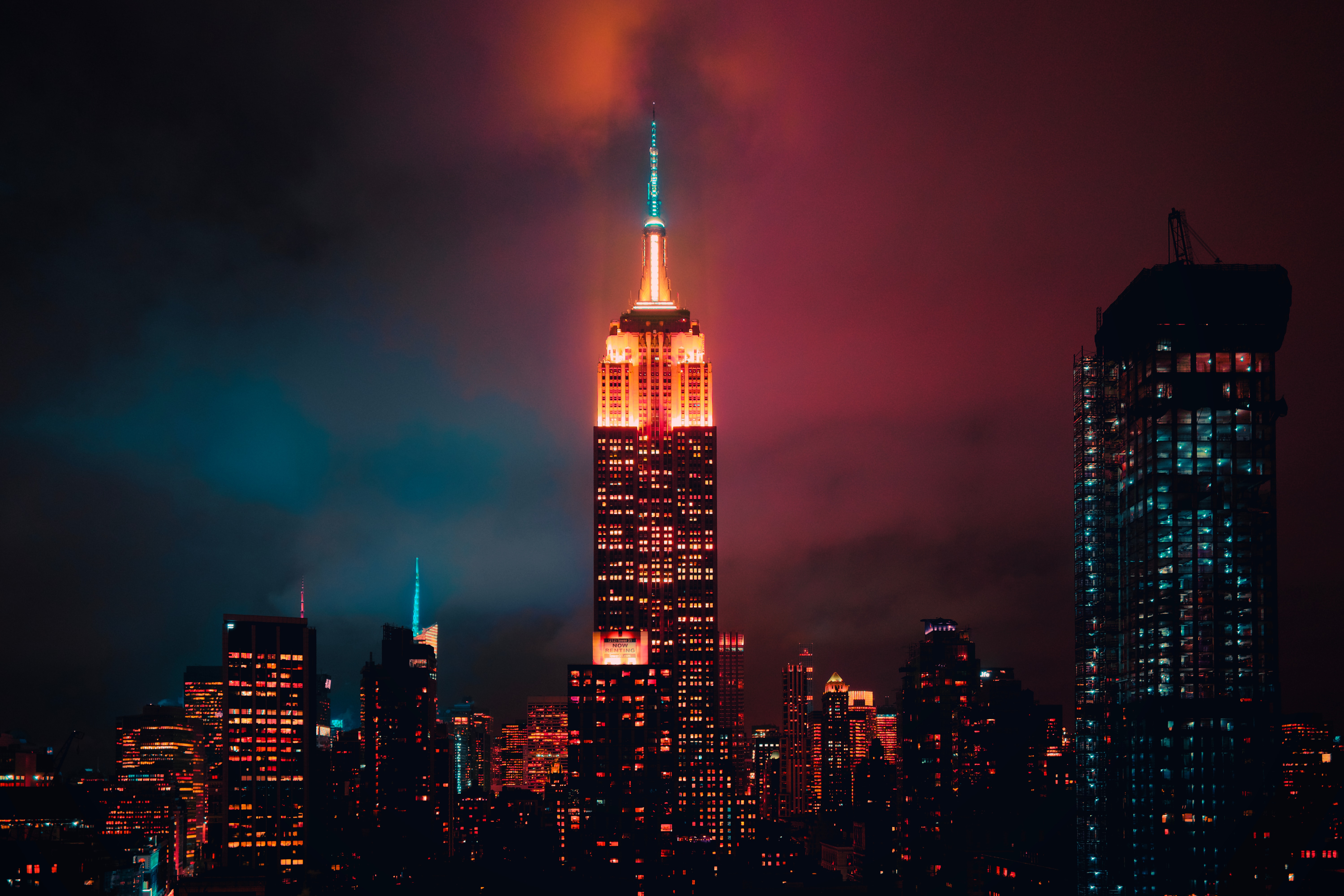 Night Empire State Building High Resolution - HD Wallpaper 