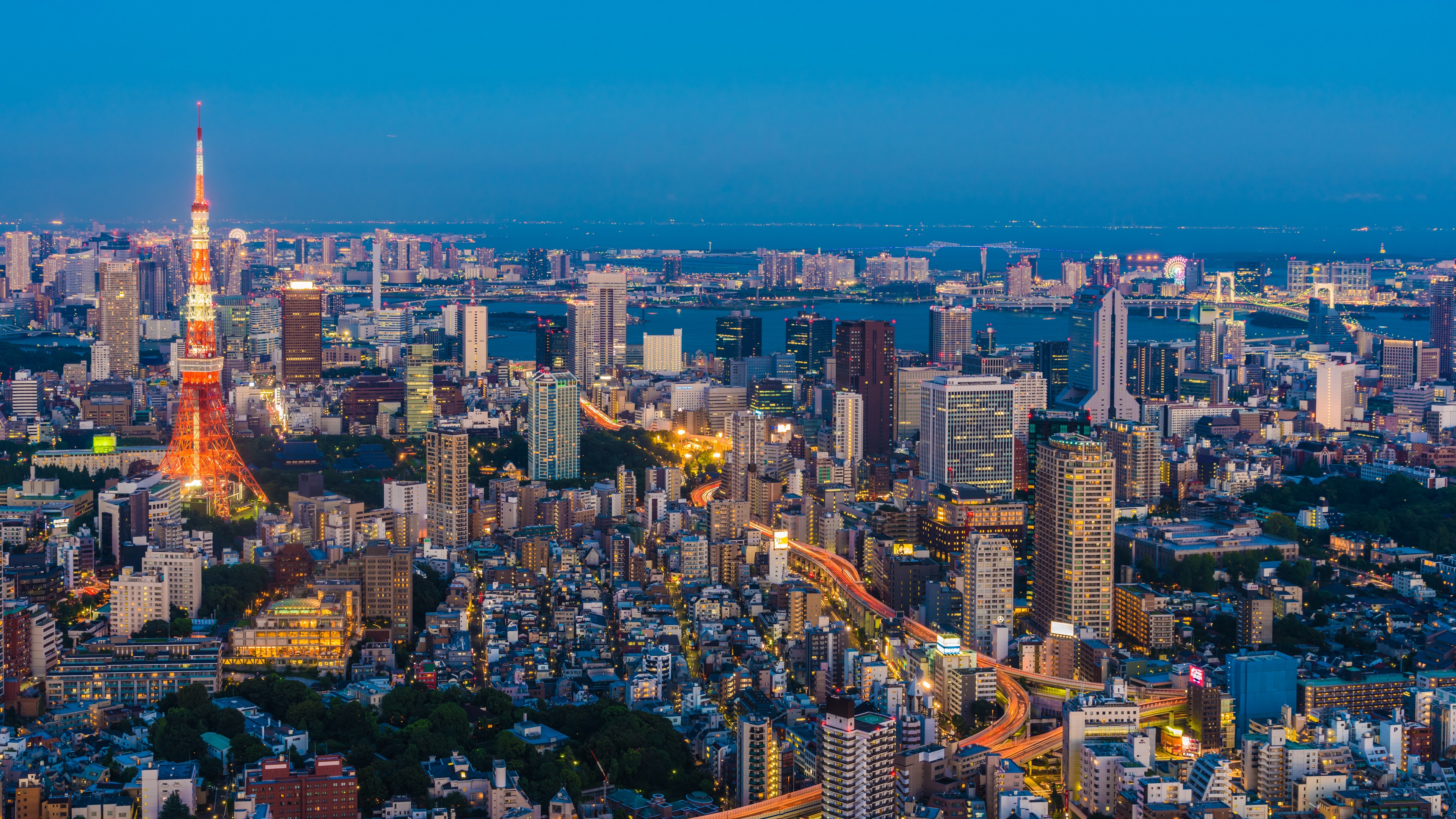 Wallpaper Skyscrapers, City, View From Above, Buildings - Tokyo - HD Wallpaper 