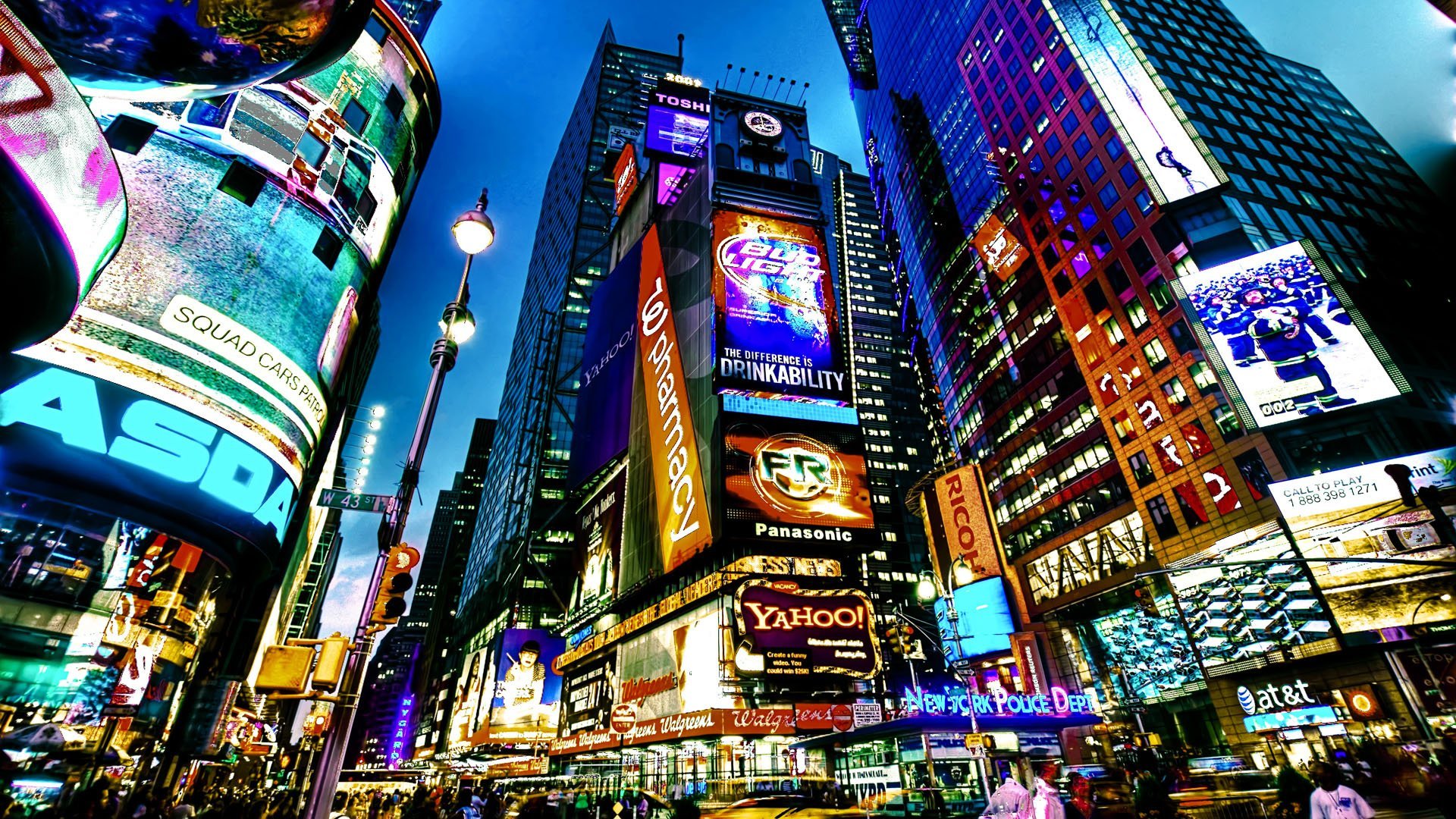 Time Square - New York City Background - HD Wallpaper 