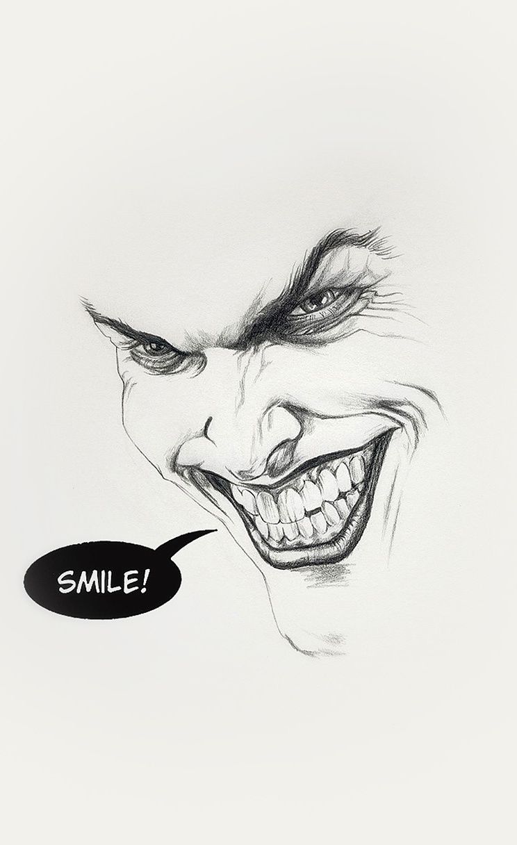 Joker Image Drawing In Pencil - HD Wallpaper 
